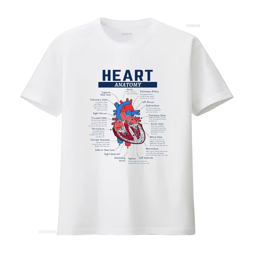 Heart Anatomy T Shirt Anatomical Nursing School Student Doctor And Nurse Cardiac Vintage Stretched Breathable