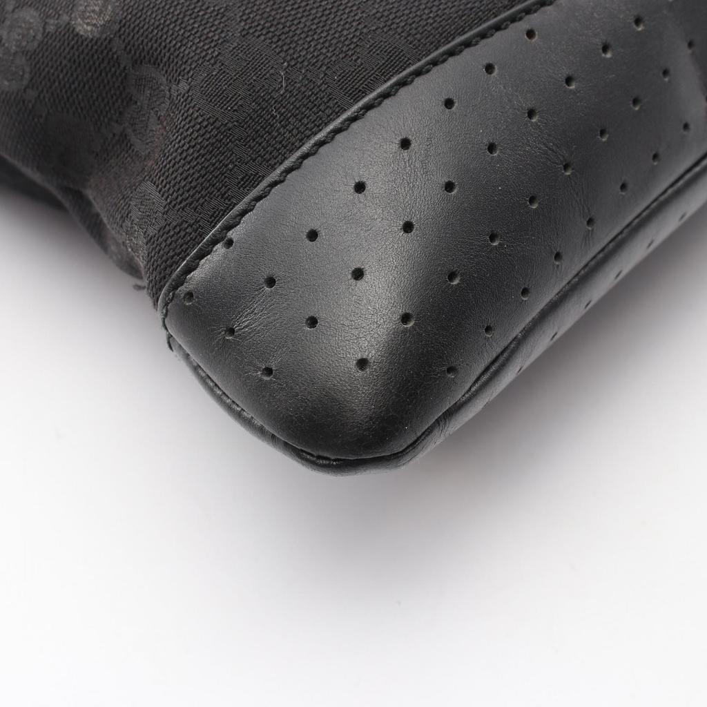 Used GUCCI GG canvas Shoulder Bag 145857 canvas leather Black Used Women
