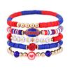 5 шт./компл. Цветной многослойный браслет ручной работы эластичный стекируемый спортивный ручной браслет Chian