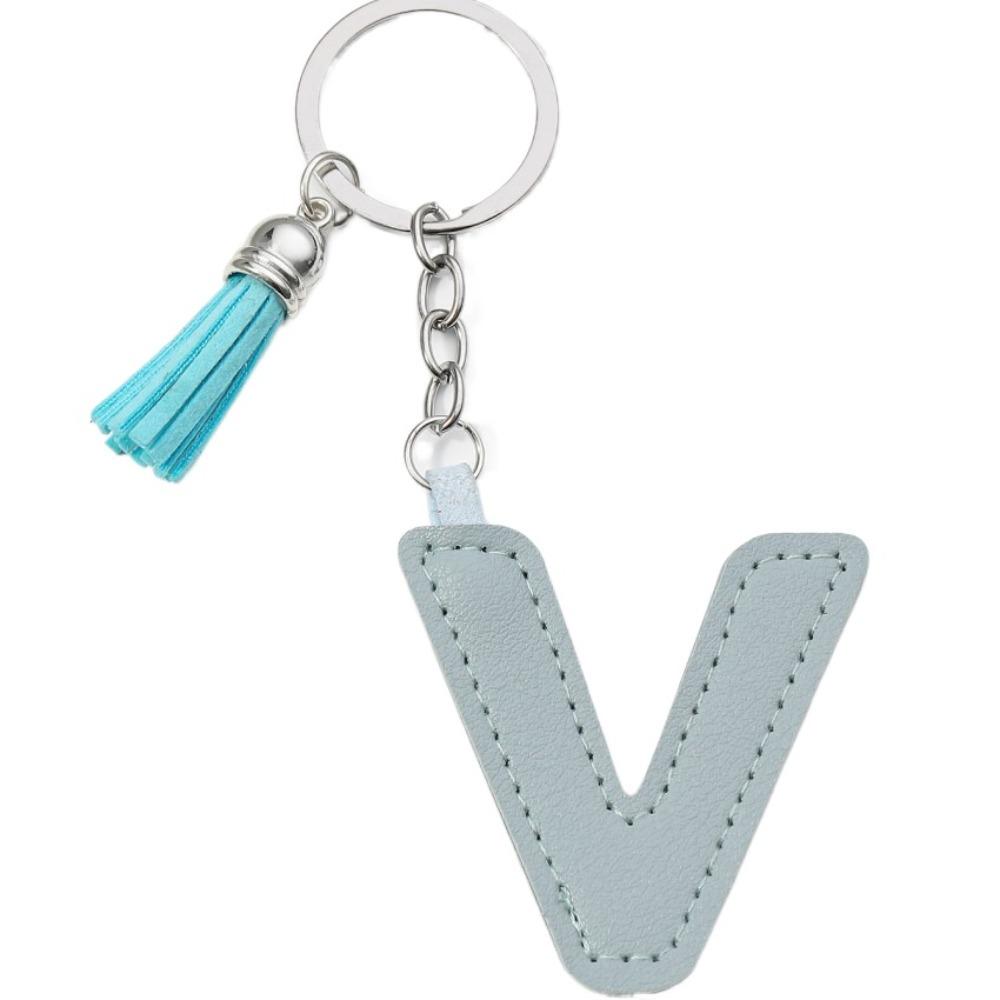 Брелок для ключей с алфавитом, пряжка для ключей от автомобиля, органайзер для ключей, деловой держатель для ключей из искусственной кожи, 26 букв, брелок в подарок