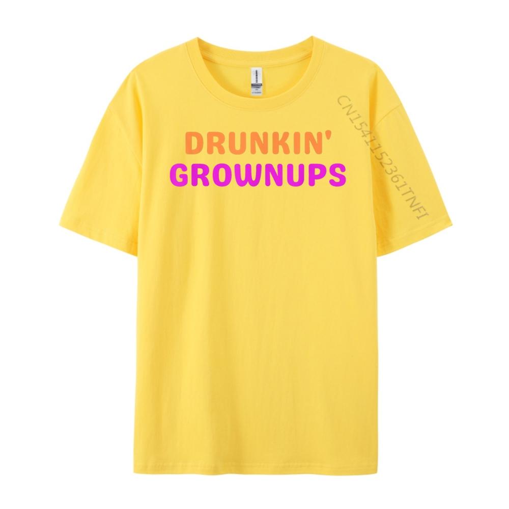 Drunkin Grownups Mens Clothing 2024 Luxury Brand Graphic Tees Men Printed T-Shirt