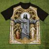 Модная футболка с принтом JESUS в европейском стиле Летняя детская Повседневная Верх для улицы Девочка и Мальчик Футболки с коротким рукавом Топ Пуловер
