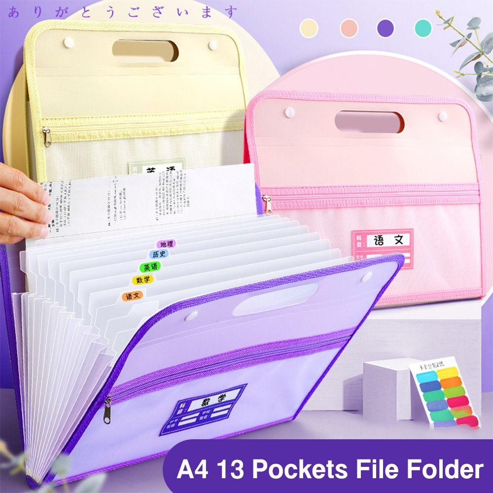 13 Pockets Organ Bag Waterproof Document Bag Creative Envelope Folder  School Office