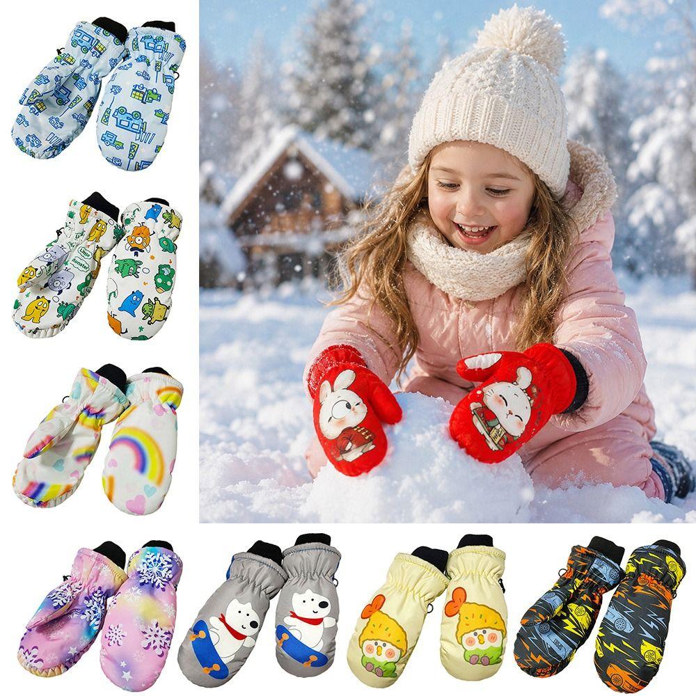 Warm Snow Gloves Non-slip Kids Winter Mittens Fashion Children Ski Gloves Snow Snowboard