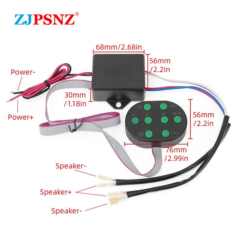 12V 8 Tones Musical Air Horn Electric Snail Horn For Vehicles Motorcycles Car With 8 Sounds Control Box Button Universal