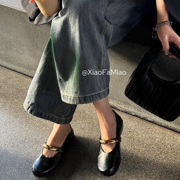 Красные туфли Мэри Джейн с пряжкой и ремешком на щиколотке, весна 2025, новые универсальные туфли на плоской подошве с неглубоким горлом