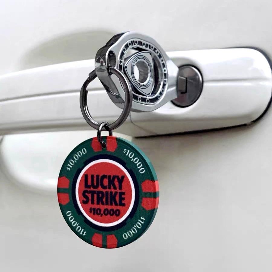 Original LuckyStrike Lucky Chip Car Keychain Pendant American Retro Lucky Jackpot777