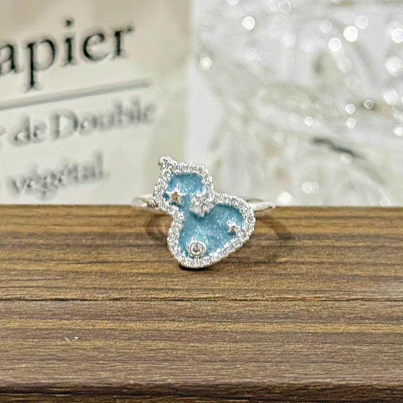 Cold Wu Red Rose Ring Women'S Niche Star Enamel Gourd Light Luxury Advanced Sense Index Finger Ring