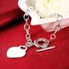 Korean Romantic Love Heart Card Pendant 925 Sterling Silver Necklace Bracelets Jewelry Set for Women Fashion Party Wedding Gifts