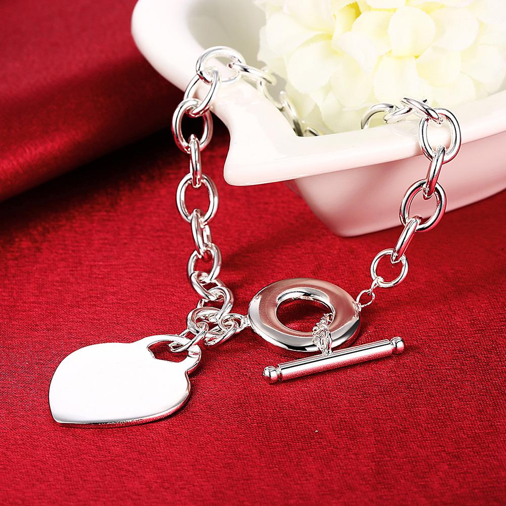 Korean Romantic Love Heart Card Pendant 925 Sterling Silver Necklace Bracelets Jewelry Set for Women Fashion Party Wedding Gifts