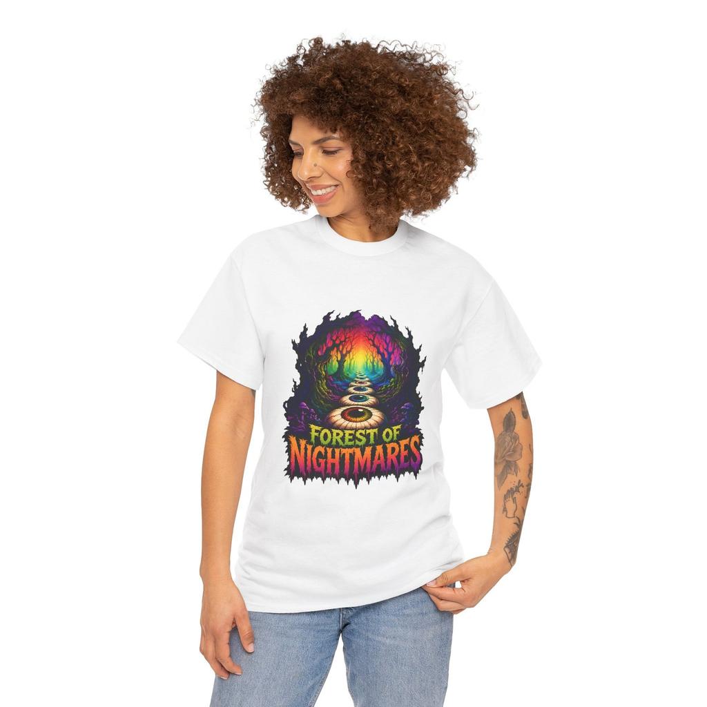 Eyeball Forest Psychedelic Surreal Horror Fantasy Unisex Heavy Cotton Tee