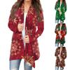 Women's Chirstmas Print Long Sleeve Front Cardigan Printed Top Lightweight Jacket
