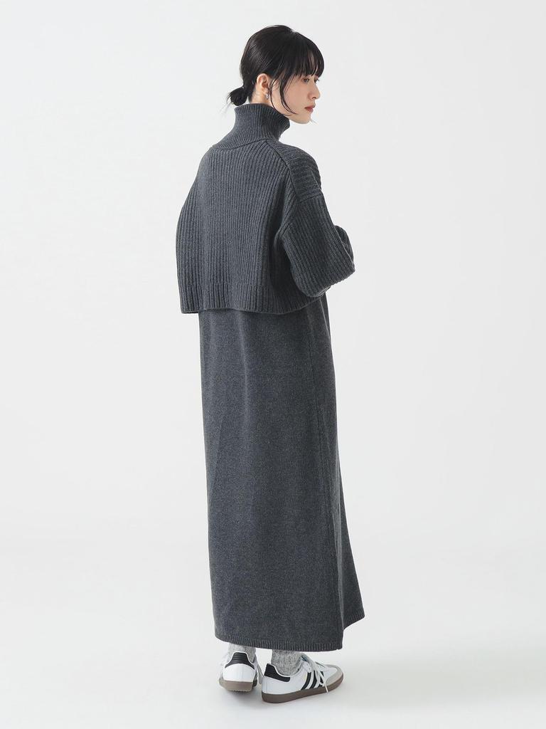 LIFE STORE by BEAMS Layered Knit Size M BMING Dress, Women's, Gray,