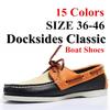 Большие размеры 36-46 Мужская обувь из натуральной кожи, модные классические туфли-лодочки Docksides, фирменные дизайнерские туфли на плоской подошве для мужчин и женщин A005