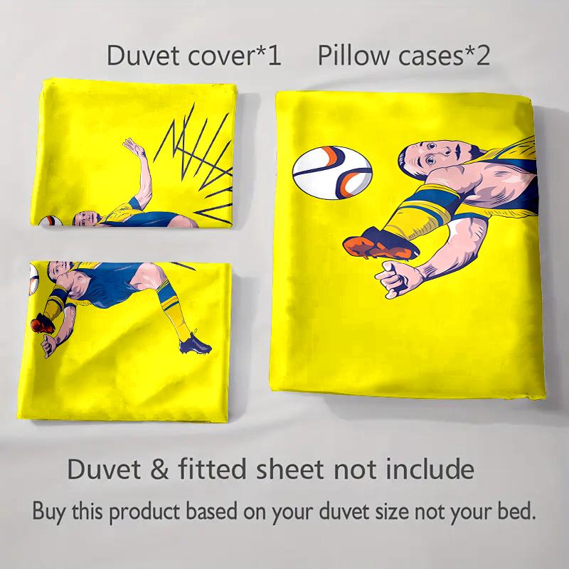 Soccer player kicking ball. Bedding sets Duvet cover sets Duvet covers Pillowcases(1 * Duvet Cover 2 * Pillowcases, without duvet insert)
