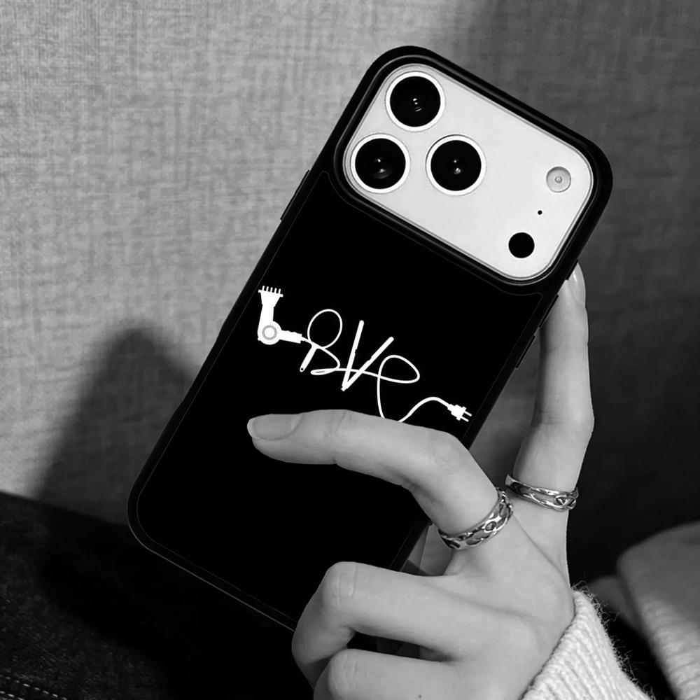 Capa Case for iPhone 17 Air 16 Pro Max 15 Plus 11 13 Mini 14 12 Back Phone Cover Hair Stylist Scissors print