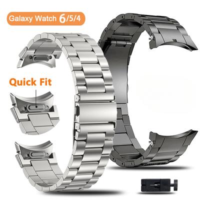 Металлический ремешок для Samsung Galaxy Watch 6, 5, 4, 40 мм, 44 мм, браслет, крепление в одно нажатие для Galaxy Watch 6, классический ремешок 43 мм, 47 мм