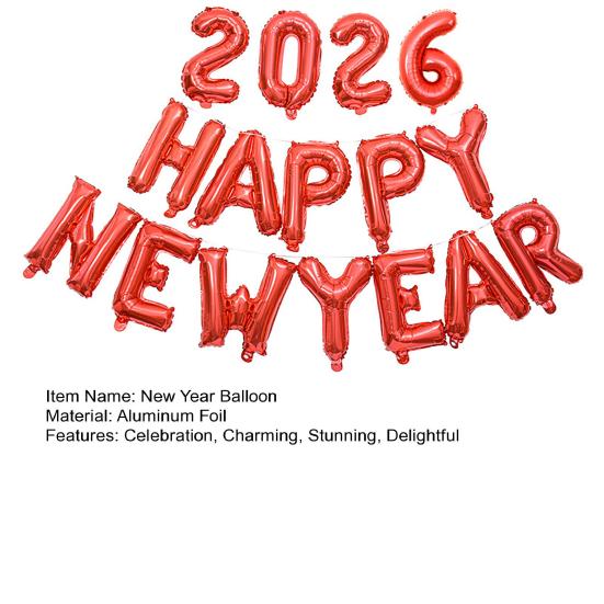 С НОВЫМ ГОДОМ 2026 Фольгированный шар 16 дюймов Буквы С Новым Годом Шары Новогодний баннер Фон Украшение для вечеринки в канун Нового года