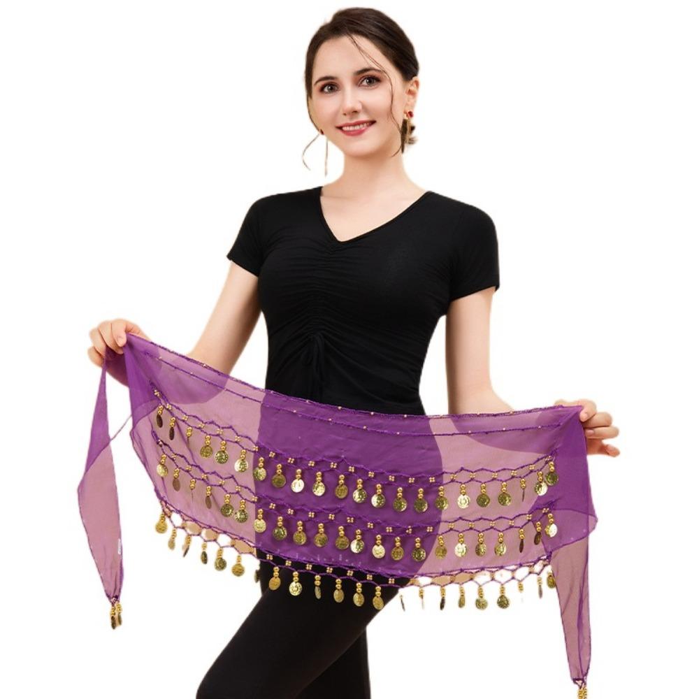 Adjustable Bellydance Waist Chain Gold Color Coins Dancing Waist Belt  Stage Performance