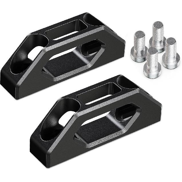 RENO Maverick Tie Down Hook, Truck Bed Tie Down Anchors for Cargo Trailer (Black, 2PCS) | CNC Aluminum, Black Anodization, 0.79” Inner Rope Hooks,