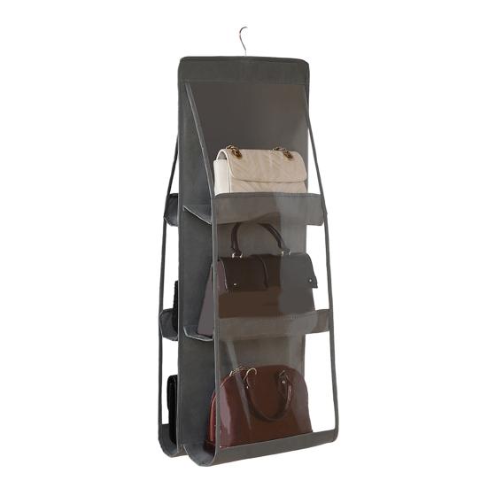 Bag Storage Bag Double-sided Transparent Visible 6/8 Pockets Great Load Bearing Handbag Purse Organizer Dust-Proof Wardrobe Closet Bag Hanging Holder