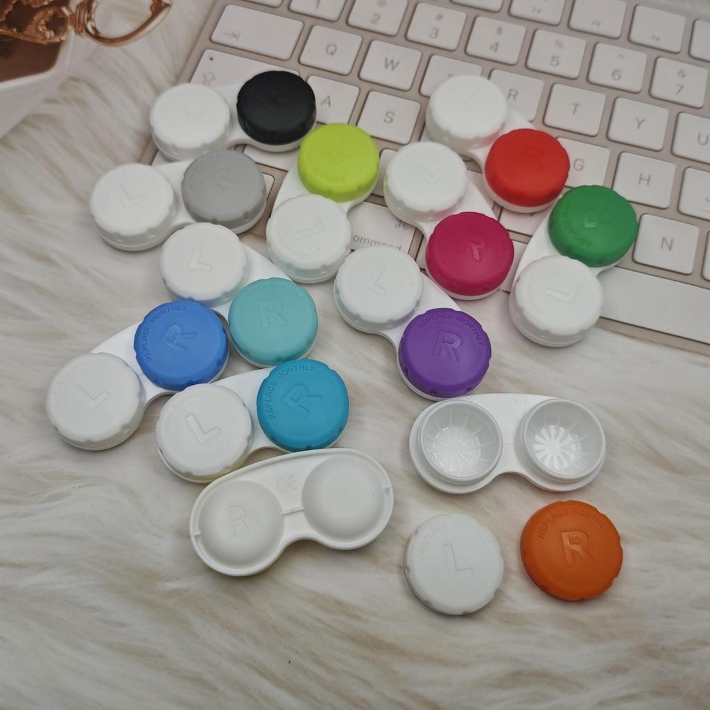 Набор из 12 контейнеров для контактных линз с двойным отделением - 12 цветов