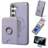 For Samsung Galaxy S24 Magnetic Case PC+PU Phone Back Cover with Detachable Card Holder