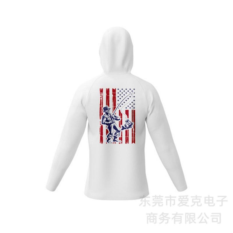 Mens Quick-Dry Hooded Long Sleeve Fishing Shirt UV Protection Outdoor Sportswear Summer Cycling Water Activities