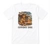 Golden Retriever Camping Cowboy Dog Western Dog Graphic Tee White T-shirt