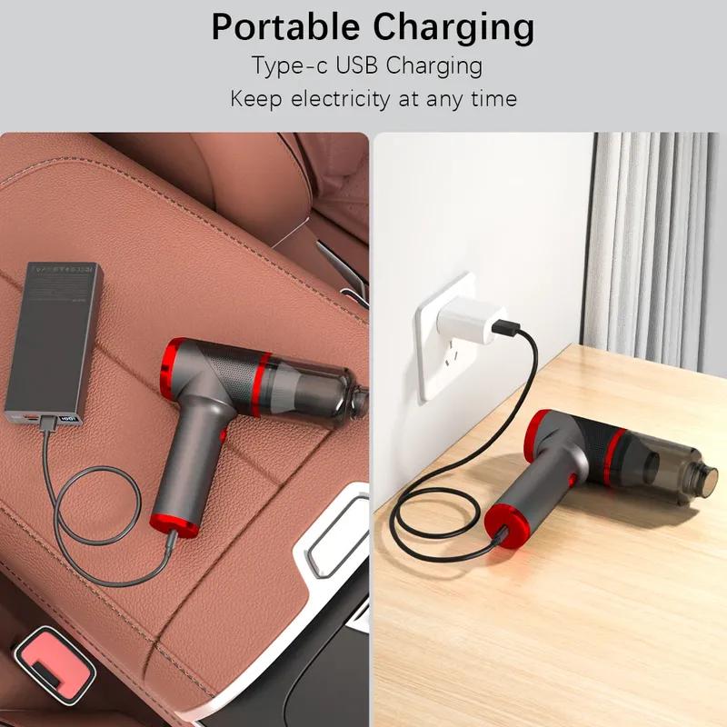 SZUK Car Vacuum Cleaner Wireless Portable Strong Suction Cleaning Machine Mini Handheld Vacuum Cleaner for Car Home and keyboard
