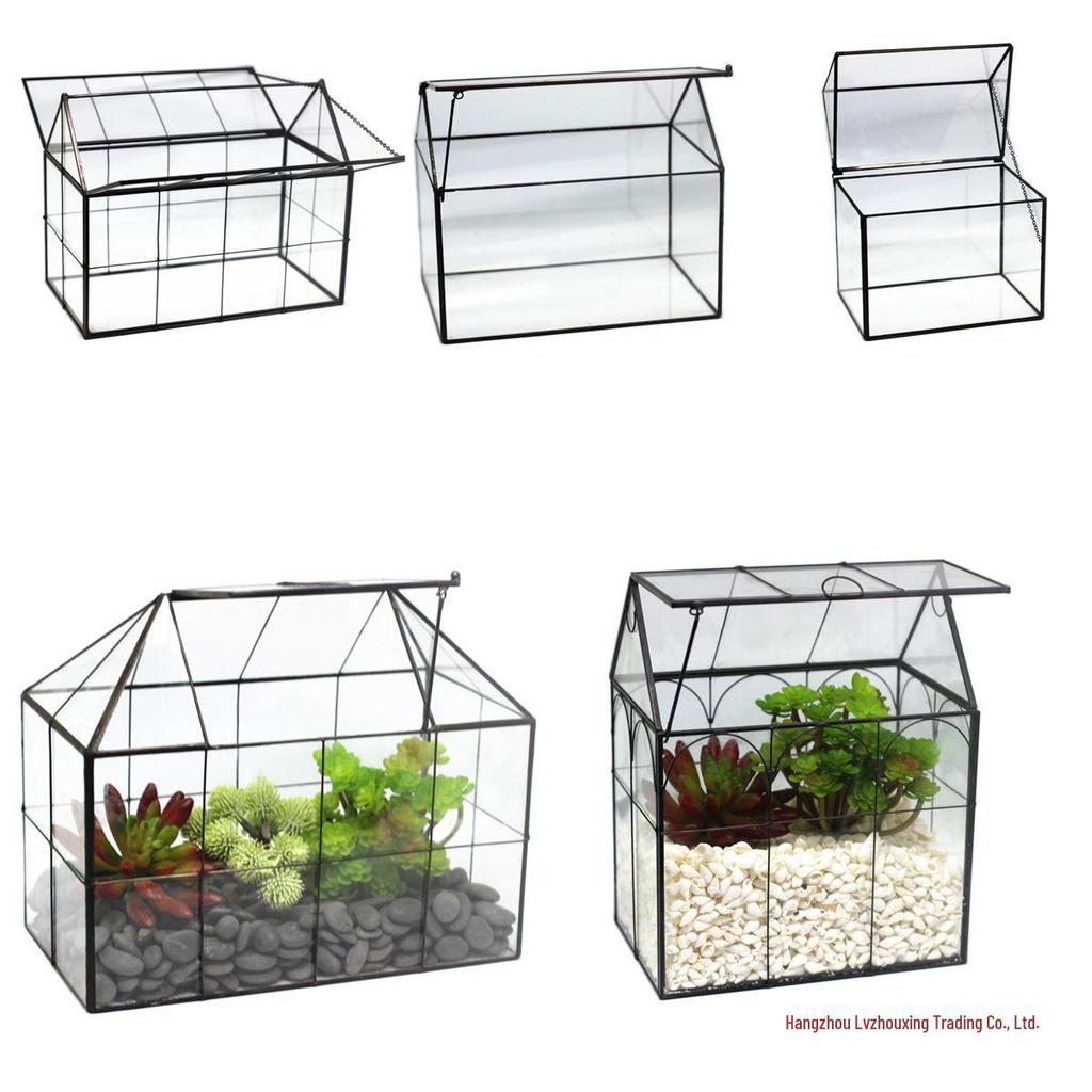 Европейская стеклянная оранжерея Кашпо для суккулентов: Прозрачный Экологичный Горшок для Микроландшафта для Домашнего Декора и Украшений из Зеленых Растений.