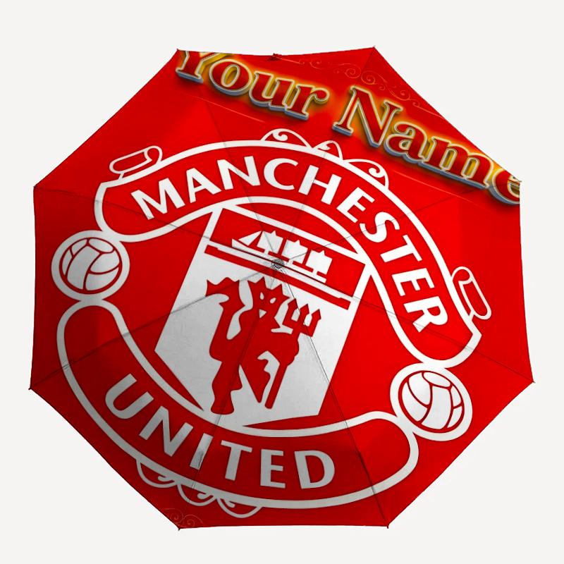Personalized Name M-Manchester Print Umbrella, UV Shielding. It Has Eight Sturdy Ribs for Outdoor Use And Perfect As a Holiday Gift