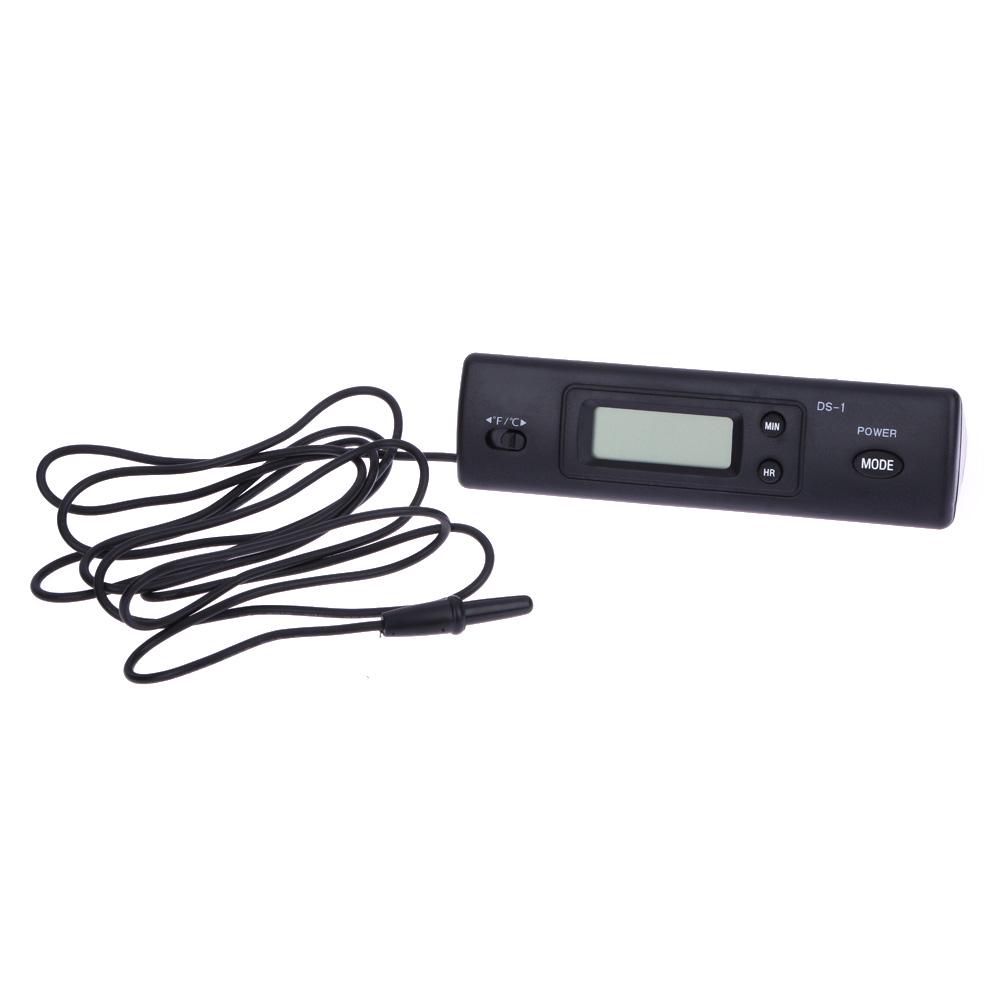 Car Thermometer Clock LCD Display Digital Thermometer C/F Temperature Sensor Temperature Gauge Meter for Car Interior
