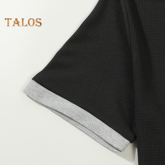 Мужская летняя футболка с капюшоном, короткий рукав, застежка на пуговицы, нагрудный карман, вафельный цветной блок, повседневная футболка с капюшоном для спортзала, уличная одежда