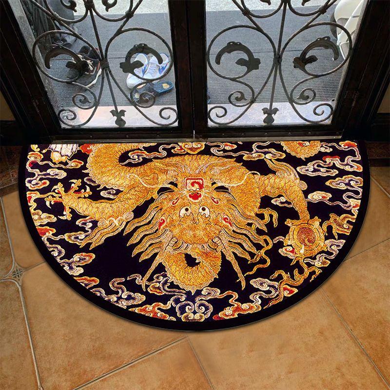 Полукруглый коврик для пола в европейском стиле, противоскользящий и впитывающий коврик у входа в ванную комнату, коврик для бытовой двери, грязеотталкивающий коврик для ног