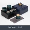 Portable Ceramic Zen Black Travel Tea Set