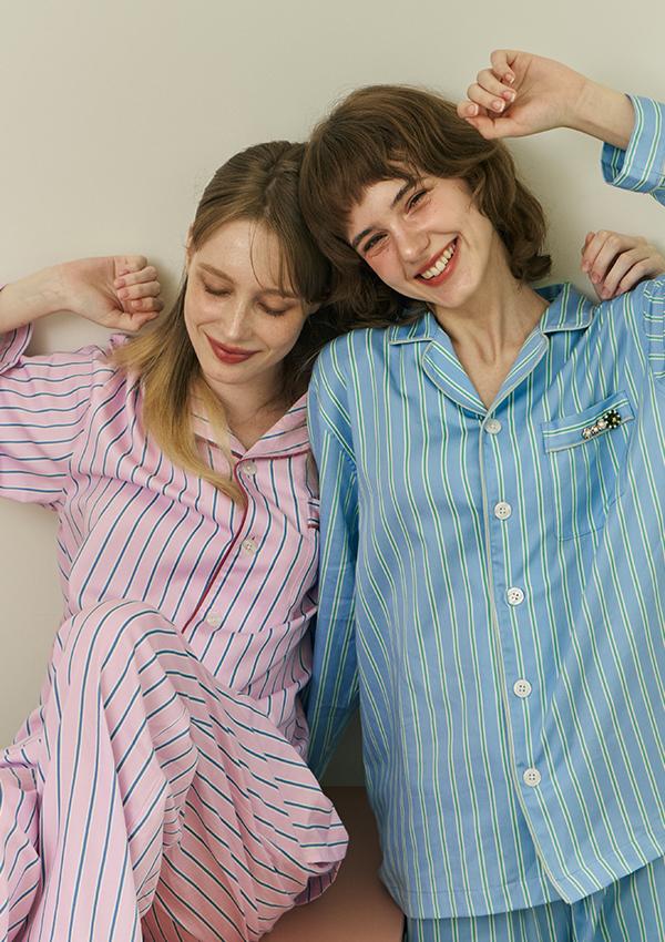Хлопковый комплект пижамы для пары Seideu Blueet Rosé