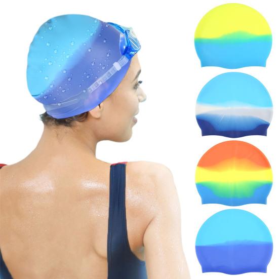 Унисекс взрослая силиконовая шапочка для плавания водонепроницаемая шапочка для бассейна нескользящая шапочка для купания для длинных коротких волос, чтобы сохранить волосы сухими