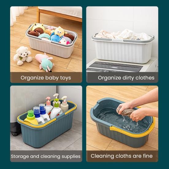 Ведро для швабры прямоугольной формы из утолщенного полипропиленового материала с удобной ручкой для переноски, многоцелевое ведро для хранения