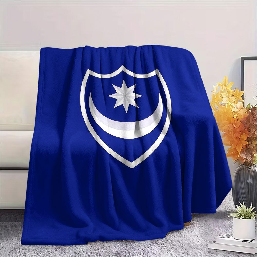 1PC Portsmouth Football Club Patterned Flannel Blanket Suitable For All Seasons for Home Decor Warmth and Comfort Gifts Holiday Present