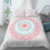 Комплект постельного белья Mandala Blue Pink Boho Chic Покрывала в романтическом стиле Постельное белье в стиле бохо King Полиэстеровый пододеяльник