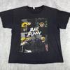 Мужская футболка Bad Bunny XL Черный Хлопок Графическая Подсолнухи Круглый вырез Свитшот