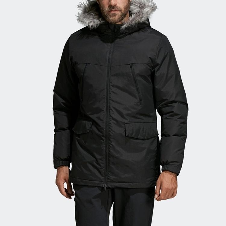 adidas Утилитарная парка с капюшоном для улицы Черная CF0879
