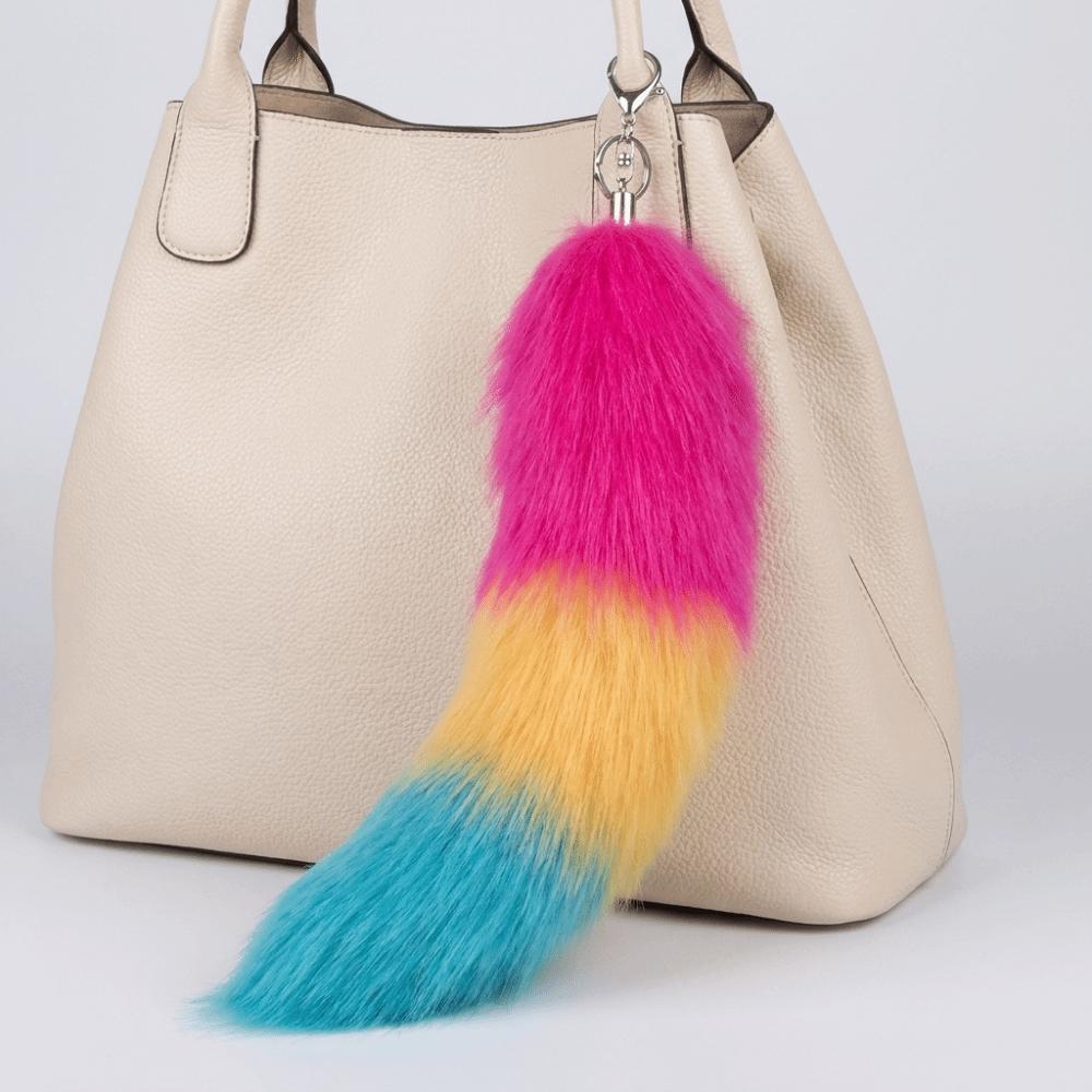 Pompoms Animal Tail Keychain Bags Charm Fur Pendant Keyring Fashion Plush Tail Keychain  Bag Decor