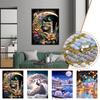Полная алмазная вышивка сделай сам 5D "Животное Кошка Луна" Стразы для дома Полная комната Декор Фотографии G8K3