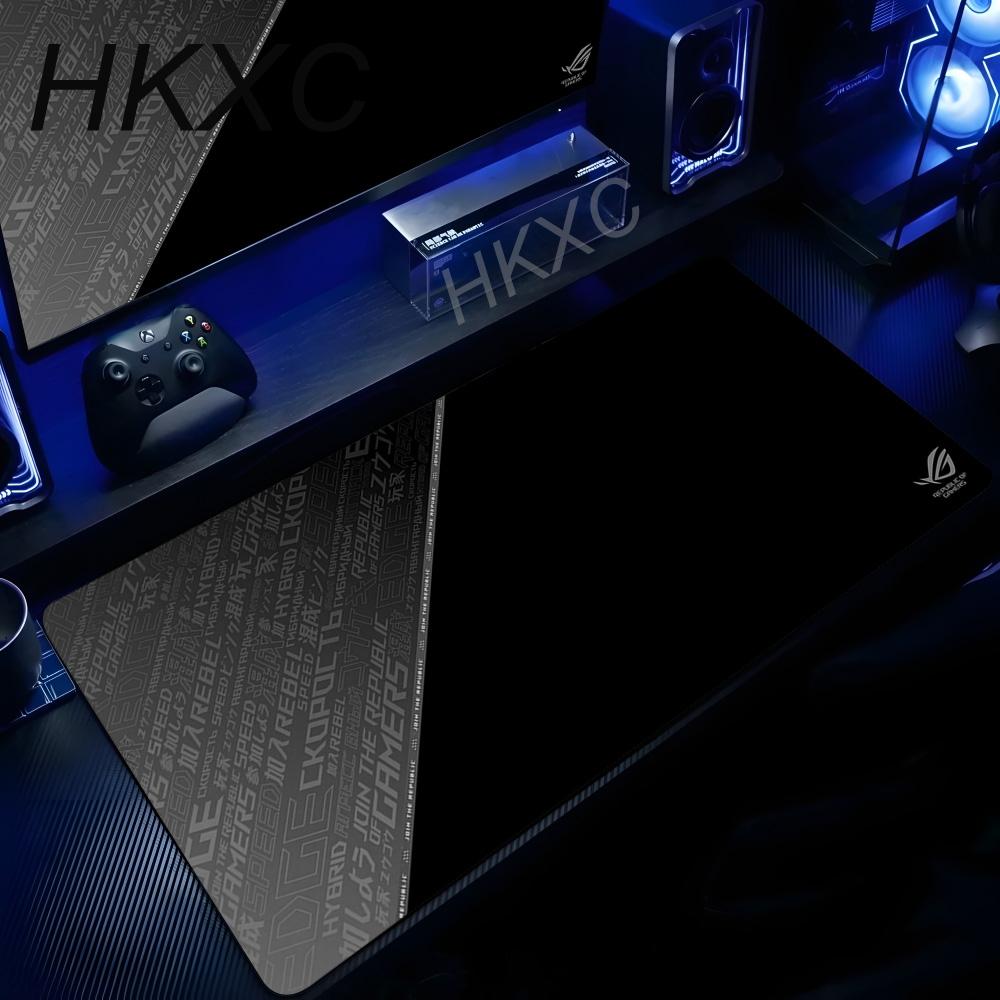XXL Большой Игровой Геймерский Крутой Черный Asus Rog Коврик для Мыши Клавиатуры Нескользящий Прошитый Край Коврики для Мыши Ноутбука Планшета Коврик Мини-ПК Игровой Коврик