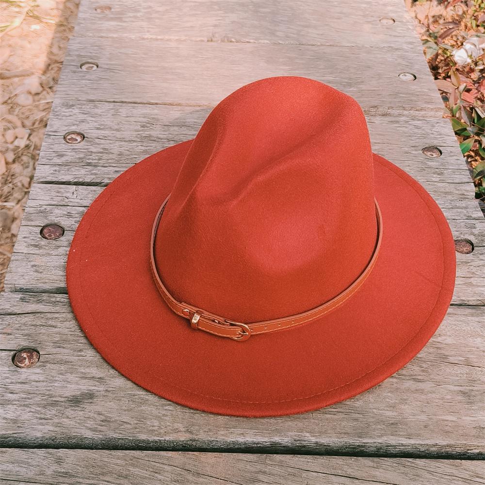 simple fedora hat for men Fedoras men Custom hat genuine leather belt panama unisex church hat Fascinator Felt Panama Cap