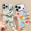 Розовый Мультяшный Цветочный Чехол Для iPhone 17 Pro Max iPhone 16 15 14 13 Pro Max 11 17e 16e Покрытие Рамка Камеры Прозрачная Мягкая Силиконовая Задняя Крышка