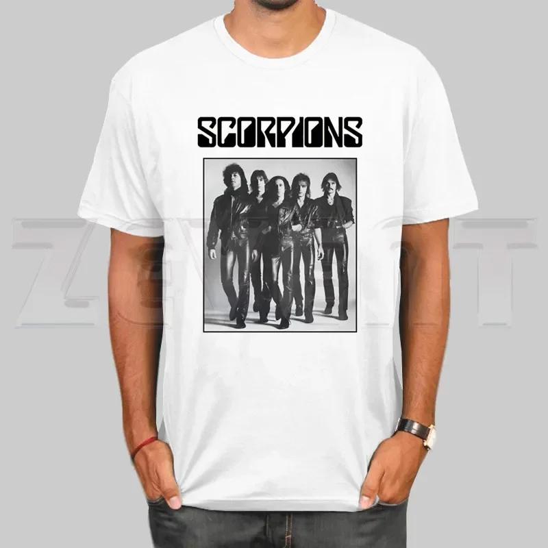 Scorpions Музыкальная Металл Рок Группа Футболка Для Мужчин Короткий Рукав Повседневные Мужские Топы Аниме Футболка С Принтом Белая Футболка Женские Футболки
