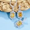 Клавакулярная цепочка Groovy Topaz, слегка усыпанная бриллиантами, колье, серьги, набор из двух предметов, подвеска с цитрином